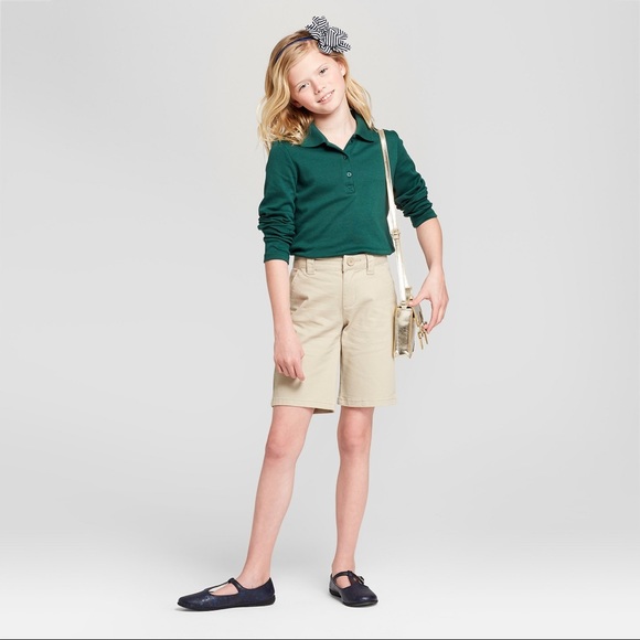 Cat Jack Khaki Chino Bermuda Uniform Shorts NWT - Picture 2 of 3